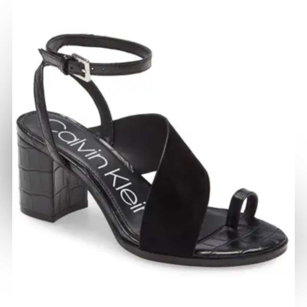Calvin Klein Sandals “Coleen”, black suede, size 9.